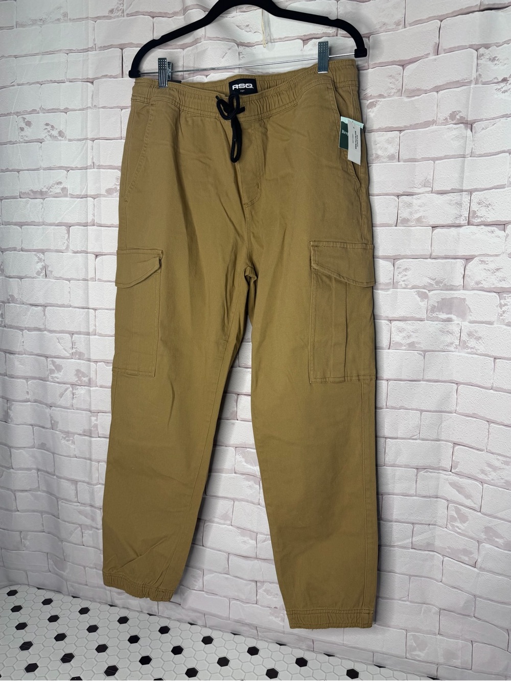 RSQ Men’s Cargo Jogger Pants‎ Tan XL Streetwear Utility Style NWT